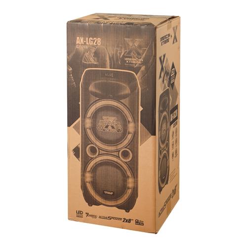 CAJA AMPLIFICADA  PORTATIL 2x8 PULGADAS 30000W C/LED - DESC