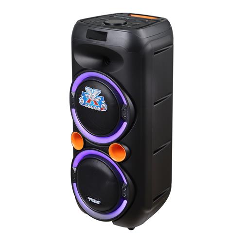 CAJA AMPLIFICADA  PORTATIL 2x8 PULGADAS 30000W C/LED - DESC