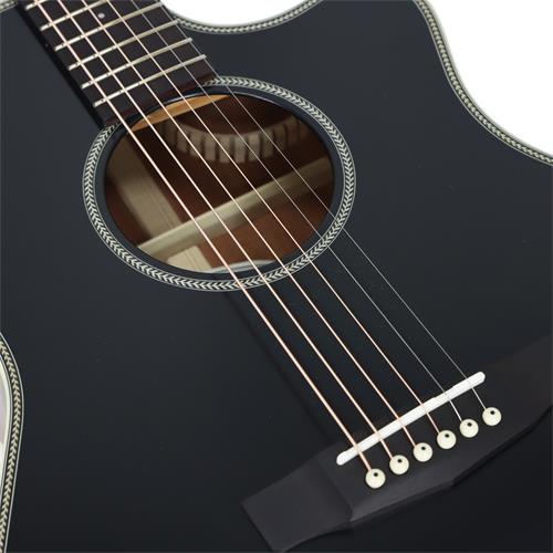 GUITARRA ELECTROACUSTICA ESSENCE NEGRO TOP SEMIBRILLANTE - DESC