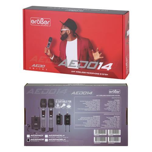 MICROFONO INALAMBRICO DOBLE UHF AEDO SERIES