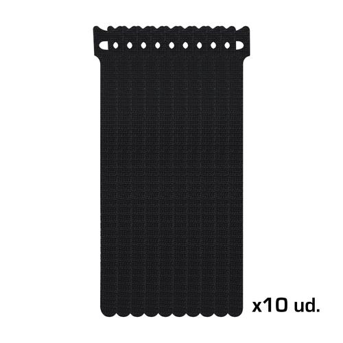 CINCHOS SUJETACABLES DE VELCRO/NEGROx10 - CLA