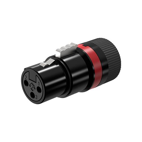 JACK CANON (XLR) GIRATORIO BAJO PERFIL METALICO NEGRO
