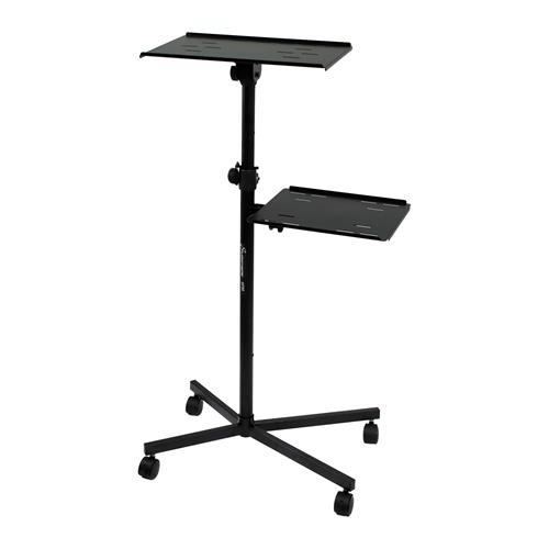 PEDESTAL T CON SOPORTE PARA LAPTOP/CONTROLADOR/PROYECTOR CON RUEDAS - DESC