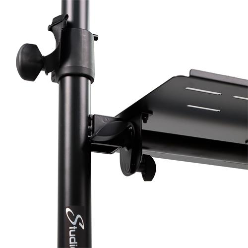 PEDESTAL T CON SOPORTE PARA LAPTOP/CONTROLADOR/PROYECTOR CON RUEDAS - DESC