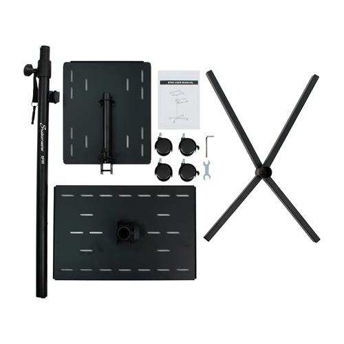 PEDESTAL T CON SOPORTE PARA LAPTOP/CONTROLADOR/PROYECTOR CON RUEDAS - DESC