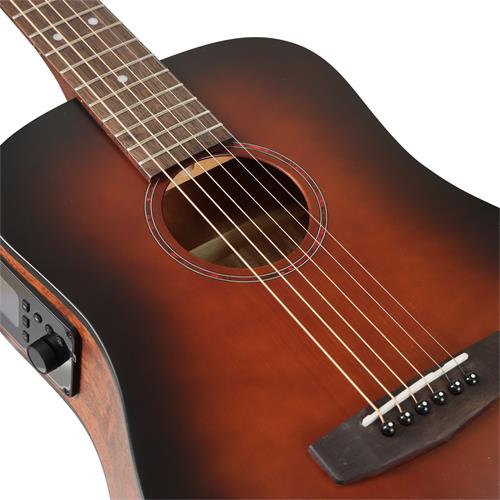 GUITARRA ELECTROACUSTICA EARTH GO OPEN PORE MARRON BURST CON ESTUCHE - DESC