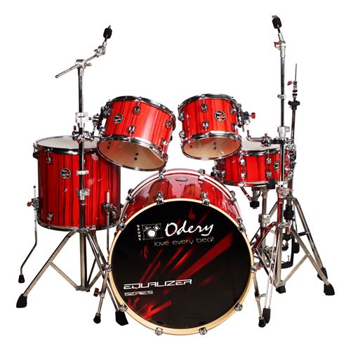 BATERIA ACUSTICA EQUALIZER 220 5PCS/HARDWARE LAQUEADO ROJO PURO - DESC