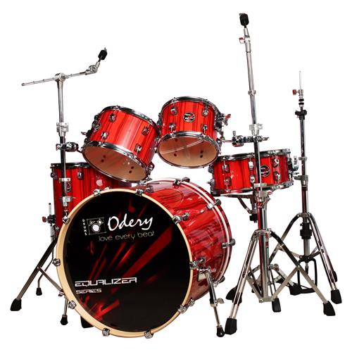 BATERIA ACUSTICA EQUALIZER 220 5PCS/HARDWARE LAQUEADO ROJO PURO - DESC