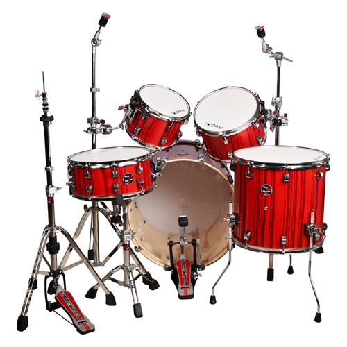 BATERIA ACUSTICA EQUALIZER 220 5PCS/HARDWARE LAQUEADO ROJO PURO - DESC
