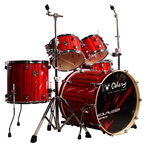 BATERIA ACUSTICA EQUALIZER 220 5PCS/HARDWARE LAQUEADO ROJO PURO - DESC