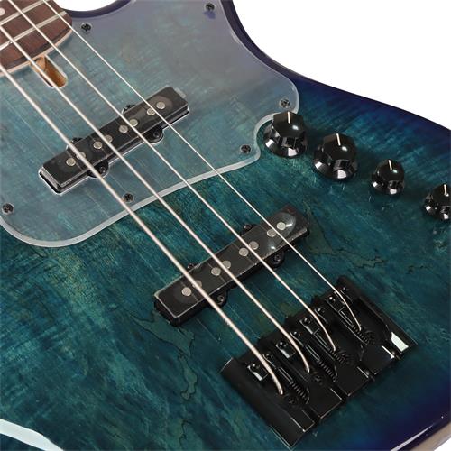 BAJO ELECTRICO 4 CUERDAS AZUL BURST CON ESTUCHE - DESC