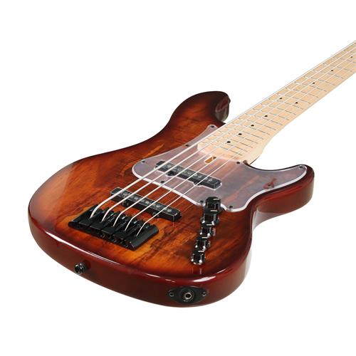 BAJO ELECTRICO 5 CUERDAS MARRON ANTIGUO BURST CON ESTUCHE - DESC