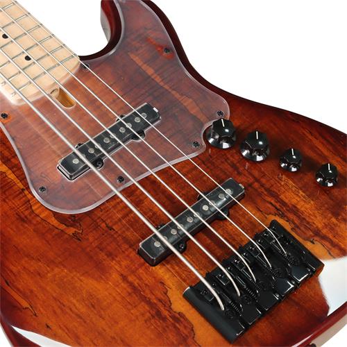 BAJO ELECTRICO 5 CUERDAS MARRON ANTIGUO BURST CON ESTUCHE - DESC