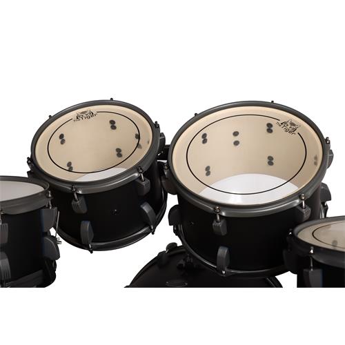 BATERIA ACUSTICA TIGER 180 5PCS/HARDWARE/PLATILLOS NEGRO MATE - DESC