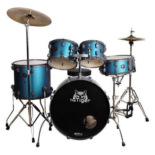 BATERIA ACUSTICA TIGER 220 5PCS/HARDWARE/PLATILLOS CAMALEON - DESC