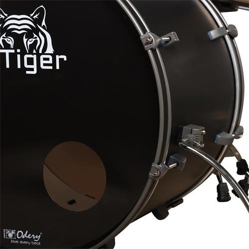 BATERIA ACUSTICA TIGER 220 5PCS/HARDWARE/PLATILLOS NEGRO MATE - DESC
