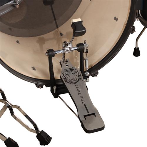 BATERIA ACUSTICA TIGER 220 5PCS/HARDWARE/PLATILLOS NEGRO MATE - DESC