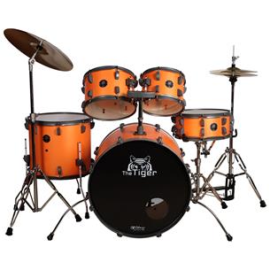 BATERIA ACUSTICA TIGER 220 5PCS/HARDWARE/PLATILLOS NARANJA METALIZADO - DESC