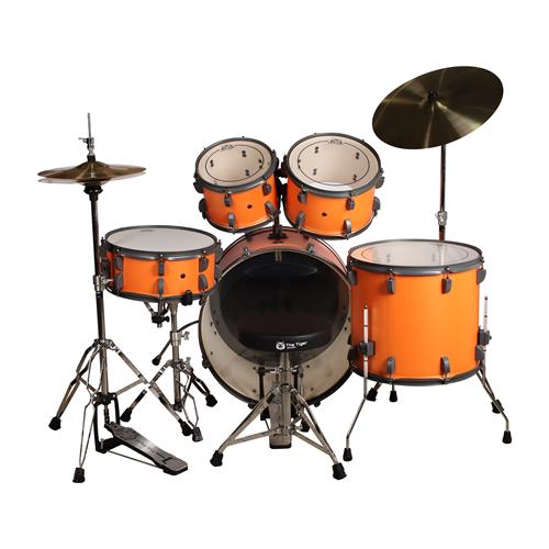 BATERIA ACUSTICA TIGER 220 5PCS/HARDWARE/PLATILLOS NARANJA METALIZADO - DESC
