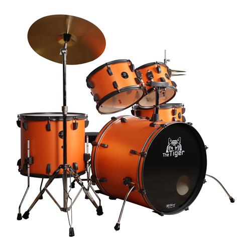 BATERIA ACUSTICA TIGER 220 5PCS/HARDWARE/PLATILLOS NARANJA METALIZADO - DESC