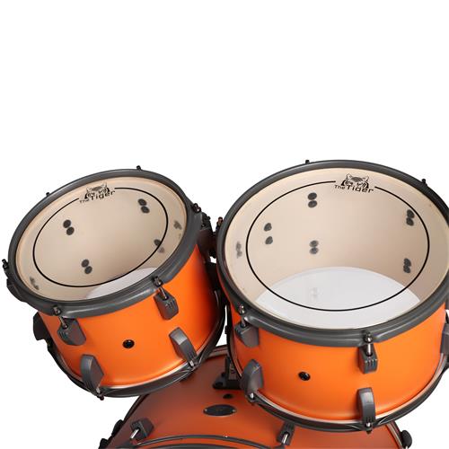 BATERIA ACUSTICA TIGER 220 5PCS/HARDWARE/PLATILLOS NARANJA METALIZADO - DESC