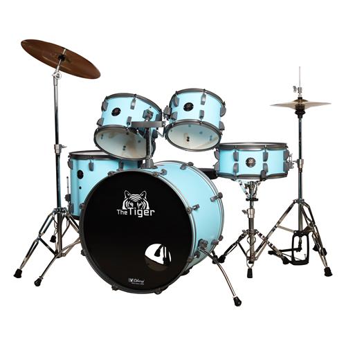 BATERIA ACUSTICA TIGER 220 5PCS/HARDWARE/PLATILLOS AZUL CIELO - DESC