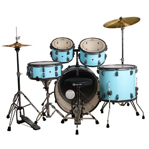 BATERIA ACUSTICA TIGER 220 5PCS/HARDWARE/PLATILLOS AZUL CIELO - DESC