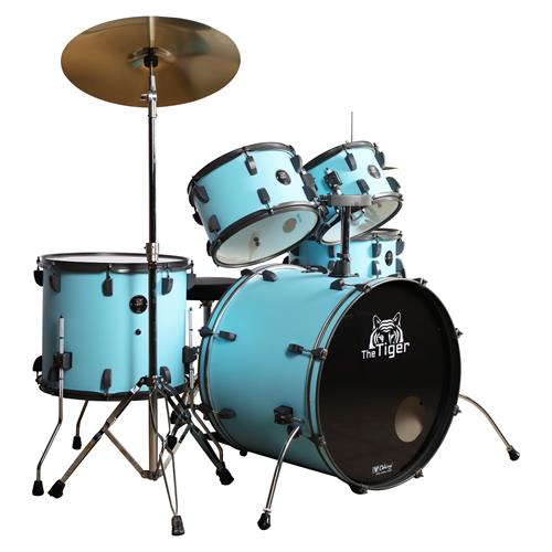 BATERIA ACUSTICA TIGER 220 5PCS/HARDWARE/PLATILLOS AZUL CIELO - DESC