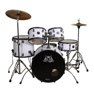 BATERIA ACUSTICA TIGER 220 5PCS/HARDWARE/PLATILLOS BLANCO MATE - DESC
