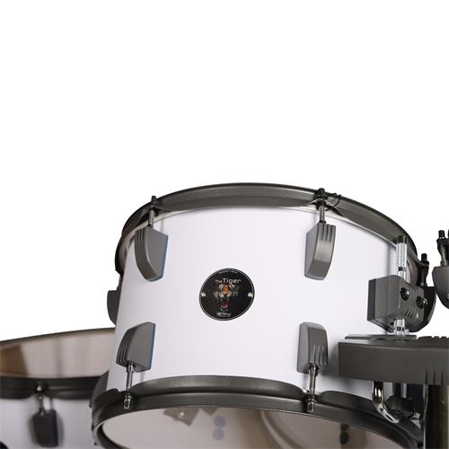 BATERIA ACUSTICA TIGER 220 5PCS/HARDWARE/PLATILLOS BLANCO MATE - DESC
