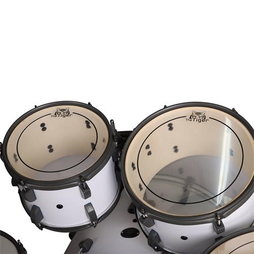BATERIA ACUSTICA TIGER 220 5PCS/HARDWARE/PLATILLOS BLANCO MATE - DESC