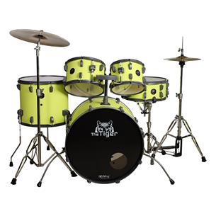 BATERIA ACUSTICA TIGER 220 5PCS/HARDWARE/PLATILLOS VERDE LIMON - DESC