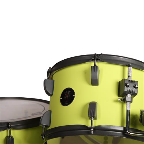 BATERIA ACUSTICA TIGER 220 5PCS/HARDWARE/PLATILLOS VERDE LIMON - DESC