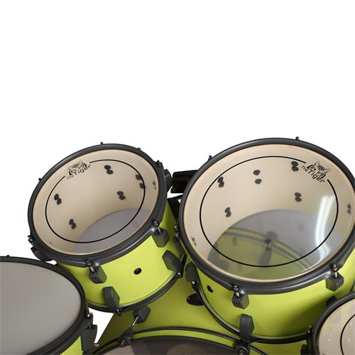 BATERIA ACUSTICA TIGER 220 5PCS/HARDWARE/PLATILLOS VERDE LIMON - DESC