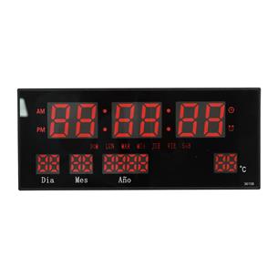 RELOJ DIGITAL DE PARED CON FECHA/TEMPERATURA