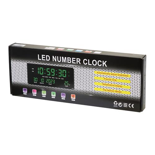RELOJ DIGITAL DE PARED CON FECHA/TEMPERATURA