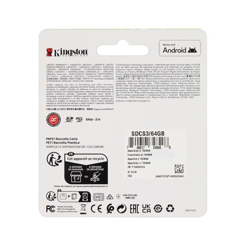 TARJETA MICRO SDXC 64GB CLASE 10 - CLA