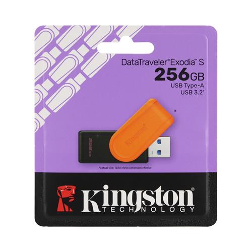 PEN DRIVE 256GB FLASH USB 3.2 DATATRAVELER EXODIA BLACK/ORANGE - CLA