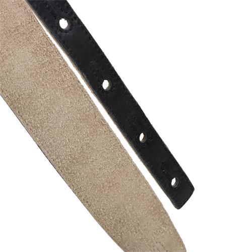 CORREA PARA GUITARRA CUERO SUEDE SERIES NEGRO CENIZA