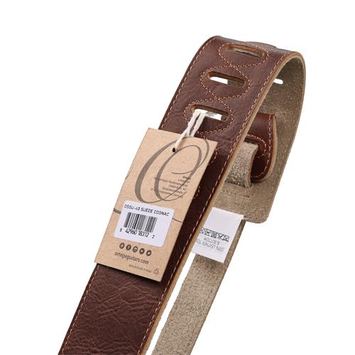 CORREA PARA GUITARRA CUERO SUEDE SERIES COÑAC
