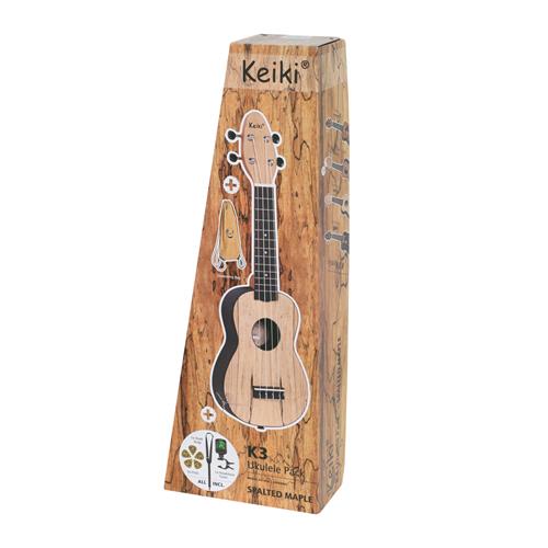 UKULELE SOPRANO ARCE VETEADO CON PACK ACCESORIOS
