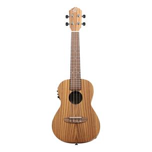 UKULELE ELECTROACUSTICO CONCIERTO ZEBRANO TIMBER SERIES CON ESTUCHE
