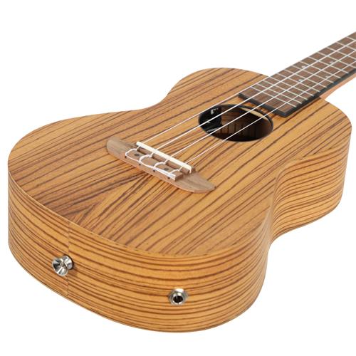 UKULELE ELECTROACUSTICO CONCIERTO ZEBRANO TIMBER SERIES CON ESTUCHE