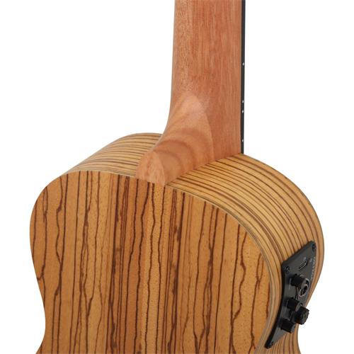 UKULELE ELECTROACUSTICO CONCIERTO ZEBRANO TIMBER SERIES CON ESTUCHE