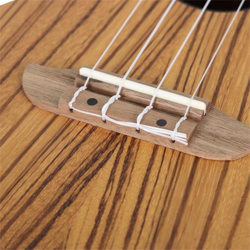 UKULELE ELECTROACUSTICO CONCIERTO ZEBRANO TIMBER SERIES CON ESTUCHE