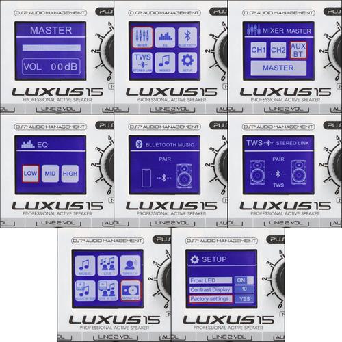 CAJA ACTIVA LUXUS-SERIE 15 PULGADAS 2400W CON DSP/BLUETOOTH - DESC