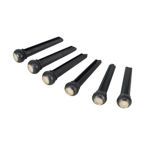 PINES PARA PUENTE GUITARRA ACUSTICA NEGRO/BLANCO X 6P