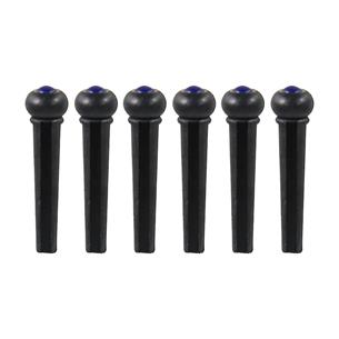 PINES PARA PUENTE GUITARRA ACUSTICA NEGRO/AZUL X 6P