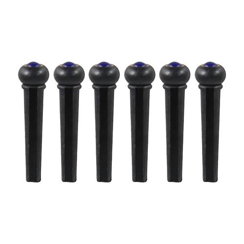 PINES PARA PUENTE GUITARRA ACUSTICA NEGRO/AZUL X 6P
