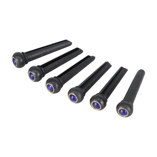 PINES PARA PUENTE GUITARRA ACUSTICA NEGRO/AZUL X 6P